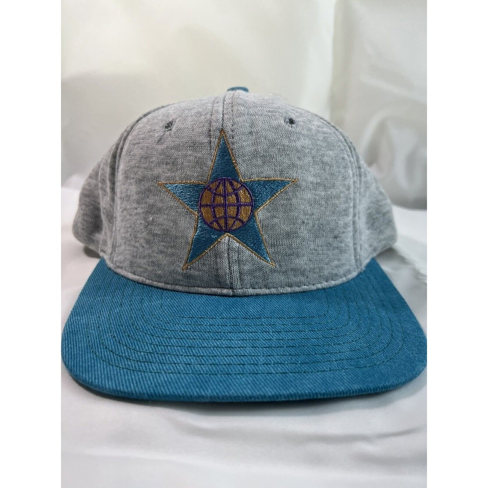 Vintage Snapback Hat Made In USA Cool Star Logo Blue‎ Adjustable